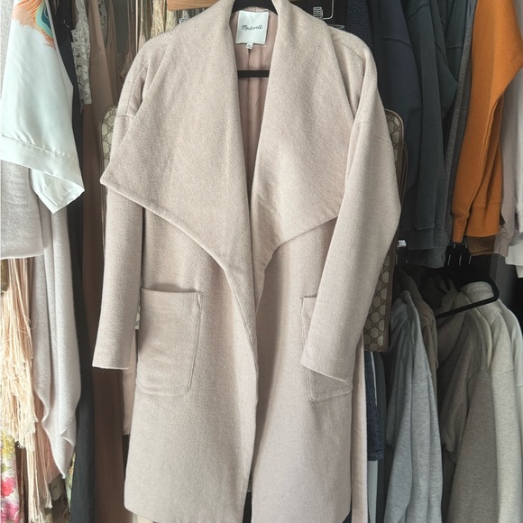 Madewell Soft Pink Open Front Coat - Picture 1 of 3